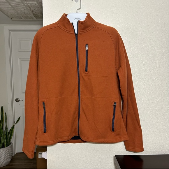 TAILOR VINTAGE Gingerbread Waffle Knit Full Zip Fleece Jacket Sz XL - Picture 3 of 10